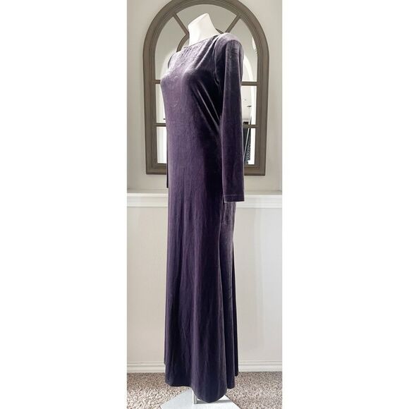 Donna Karan NY Jewel Low Back Velvet Gown in Purple, NWT, Size 10 - Picture 5 of 12